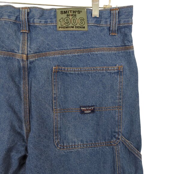 Vintage inspired Smith’s Workwear Carpenter Jeans Men’s 40x32 Blue Denim - Picture 5 of 14